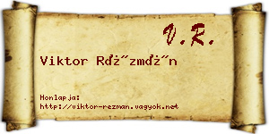 Viktor Rézmán névjegykártya